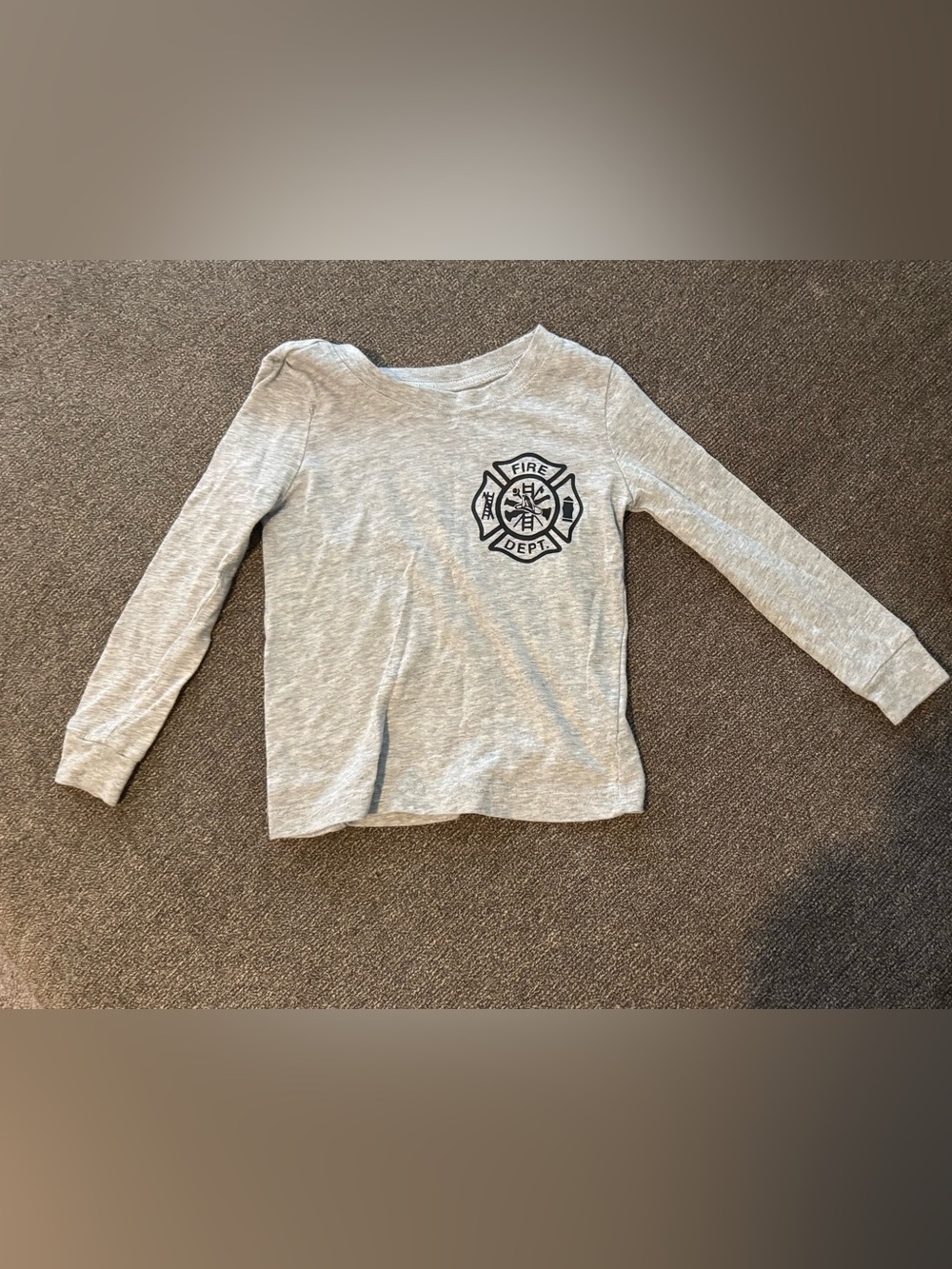 Toddler Gray Long-Sleeve with Fire Dept. Graphic
